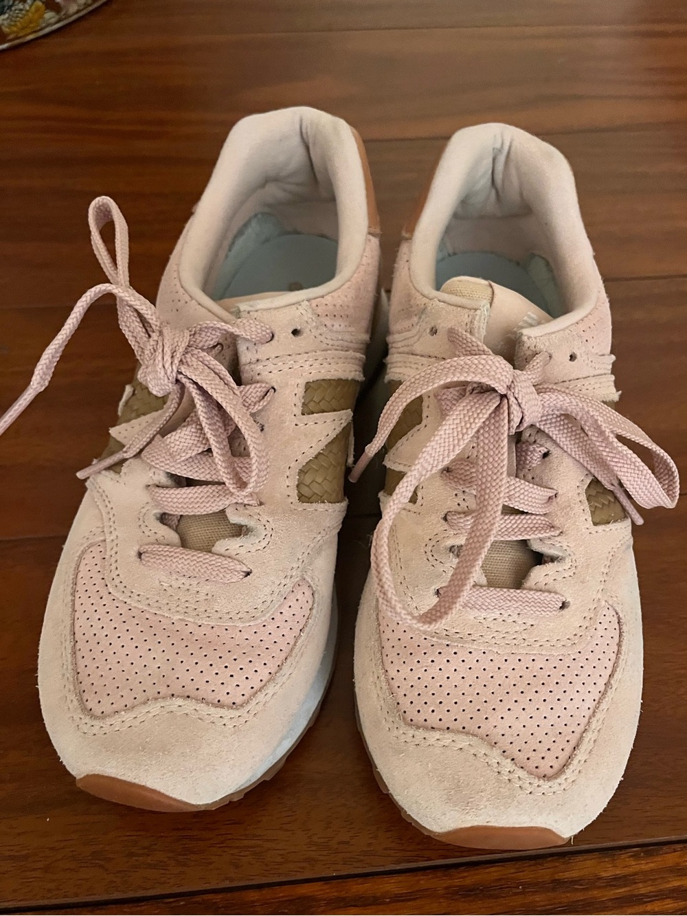 New Balance - Women's Blush Pink Suede Sneakers